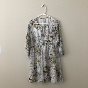 Zara Chiffon Floral Print Summer Dress